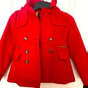 Girls Jessica Simpson Red Velvet Coat